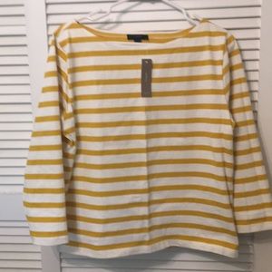 Jcrew mustard stripe heavy knit top